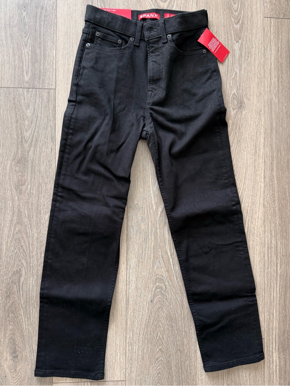 SPANX Women Black Straight-Leg Jeans